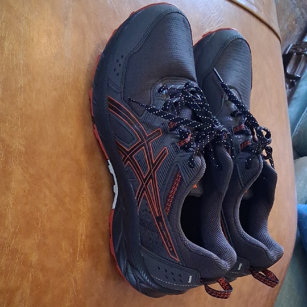 ASICS Men's Charcoal and Fiery Orange Athletic Shoes